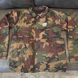 Vans Boys Camo Windbreaker Jacket Sz Medium